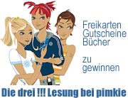 Neue Bände von "Die drei !!!" - Lesung am 19.11.2006 bei Pimkie in der Kaufinger Straße Eintrittskarten, Bücher und Pimkie Einkaufsgutscheine zu gewinnen 